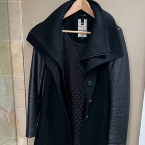 Soia & Kyo Wool and Leather Women's Coat in Black